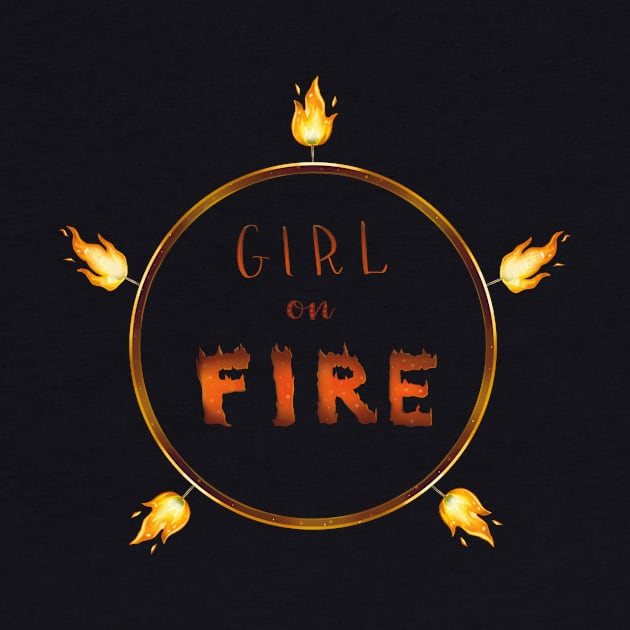 Fire Hoop Dance Girl on Fire by DafinArt